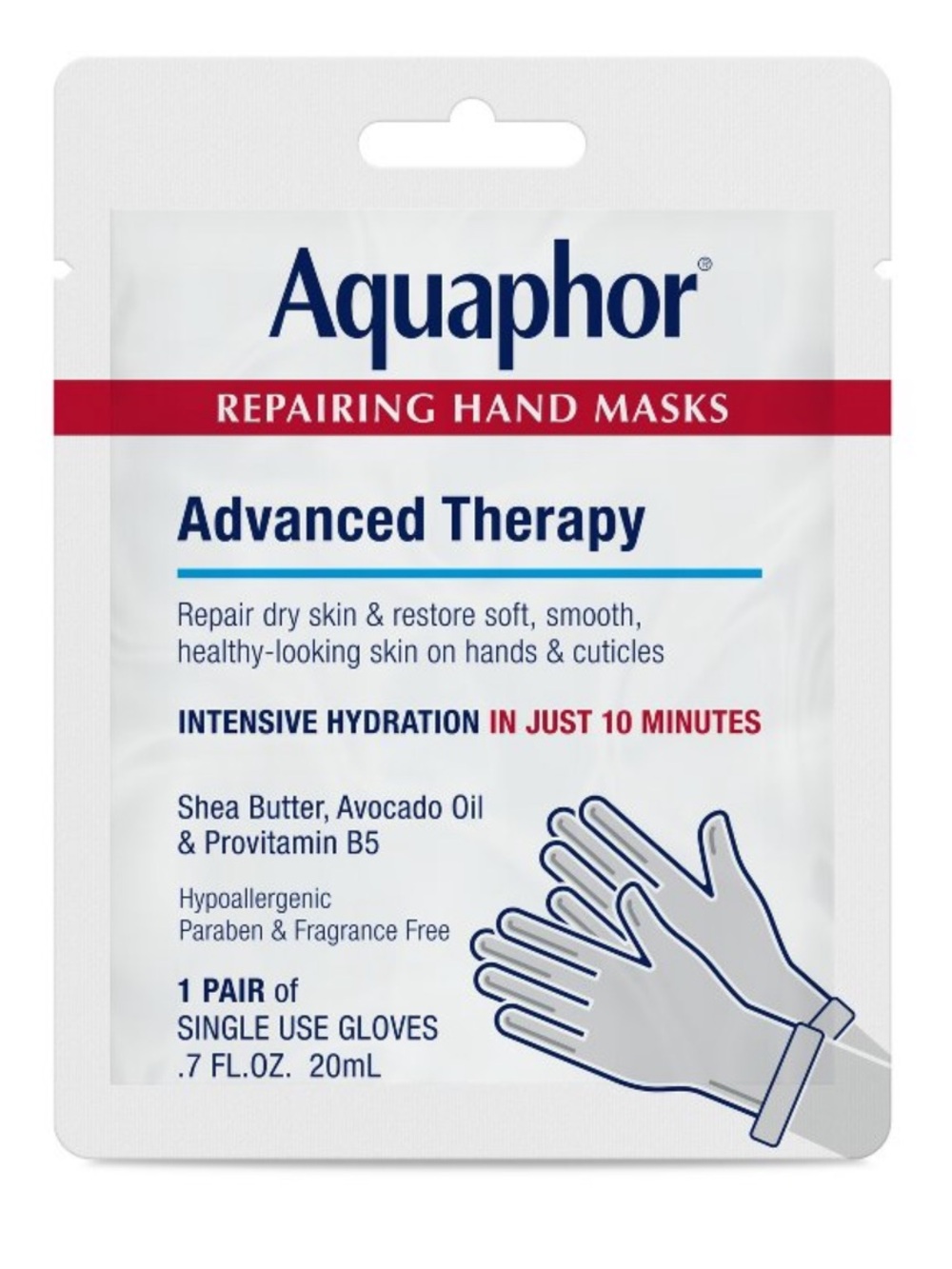 Aquaphor Advanced Therapy Repairing Hand Masks - White